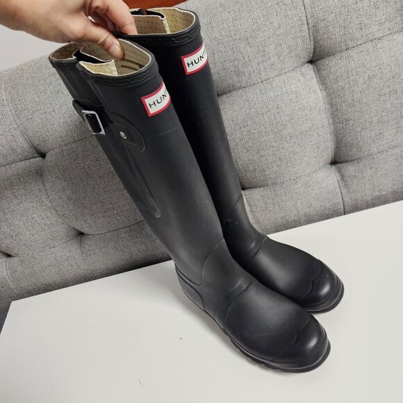 Hunter Womens Original Tall Boots - Black - Picture 6 of 16